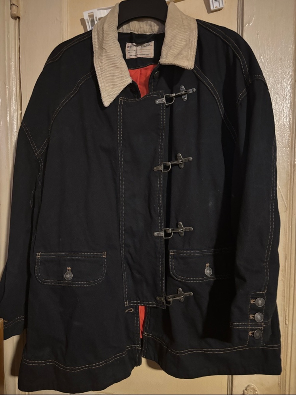 Women’s Free People Contrast Collar - Classic Toggle Front Jacket medium weight